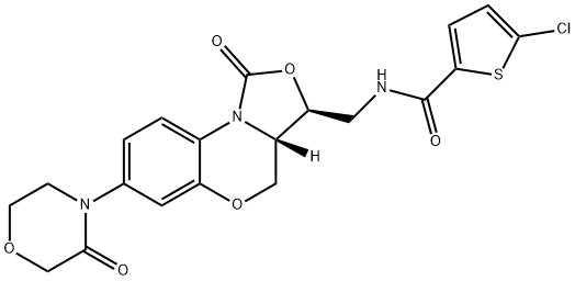 5-chloro-N-(((3S,3aS)-1-oxo-7-(3-oxomorpholino)-1,3,3a,4-tetrahydrobenzo[b]oxazolo[3,4-d][1,4]oxazin-3-yl)methyl)thiophene-2-carboxamide Structure