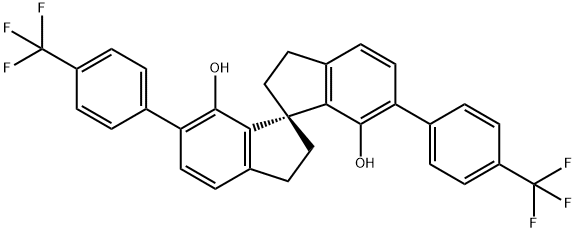 (S)-2,2',3,3'-Tetrahydro-6,6'-bis[4-(trifluoromethyl)phenyl]-1,1'-spirobi[1H-indene]-7,7'-diol Structure