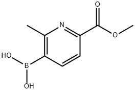 2-Methyl-6-(methoxycarbonyl)pyridine-3-boronic acid 化学構造式