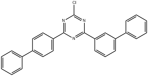 2-Biphenyl-3-yl-4-biphenyl-4-yl-6-chloro-[1,3,5]triazine Struktur
