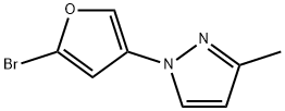 2-Bromo-4-(3-methyl-1H-pyrazol-1-yl)furan 结构式