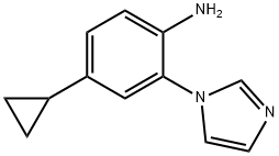 4-Cyclopropyl-2-(1H-imidazol-1-yl)aniline, 1622843-27-9, 结构式