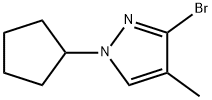 3-Bromo-4-methyl-1-cyclopentyl-1H-pyrazole,1622843-60-0,结构式