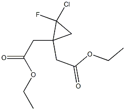 diethyl 2,2'-(2-chloro-2-fluorocyclopropane-1,1-diyl)diacetate 化学構造式