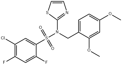 5-Chloro-N-(2,4-dimethoxybenzyl)-2,4-difluoro-N-(thiazol-2-yl)benzenesulfonamide Structure