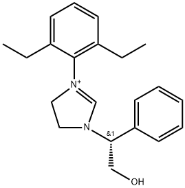 (R)-1-(2,6-diethylphenyl)-3-(2-hydroxy-1-phenylethyl)-4,5-dihydro-1H-imidazol-3-ium Structure