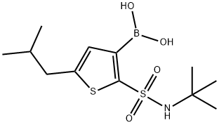 (2-(N-(叔丁基)氨磺酰基)-5-异丁基噻吩-3-基)硼酸, 163520-14-7, 结构式