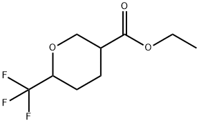ethyl 6-(trifluoromethyl)tetrahydro-2H-pyran-3-carboxylate Struktur