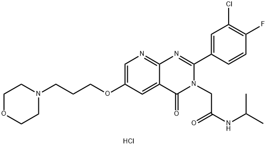 2-(3-Chloro-4-fluorophenyl)-N-(1-methylethyl)-6-[3-(4-morpholinyl)propoxy]-4-oxo-pyrido[2,3-d]pyrimidine-3(4H)-acetamide hydrochloride Structure