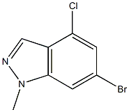 6-bromo-4-chloro-1-methyl-1H-indazole 化学構造式