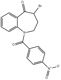 4-bromo-1-(4-nitrobenzoyl)-3,4-dihydro-1H-benzo[b]azepin-5(2H)-one Structure