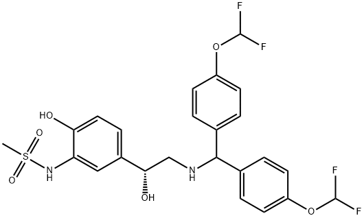 N-[5-[2-[Bis[4-(difluoroMethoxy)phenyl]MethylaMino]-1(R)-hydroxyethyl]-2-hydroxyphenyl]MethanesulfonaMide Structure