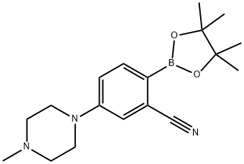 2-Cyano-4-(N-methylpiperazin-1-yl)phenylboronic acid pinacol ester Struktur