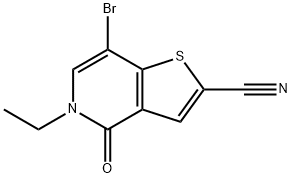 7-bromo-5-ethyl-4-oxo-4,5-dihydrothieno[3,2-c]pyridine-2-carbonitrile Structure