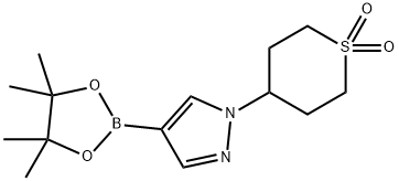 4-(4-(4,4,5,5-tetramethyl-1,3,2-dioxaborolan-2-yl)-1H-pyrazol-1-yl)tetrahydro-2H-thiopyran 1,1-dioxide Structure