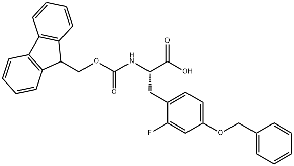 (S)-3-[4-(苄基氧基)-2-氟苯基]-2-(FMOC-氨基)丙酸, 1799824-52-4, 结构式