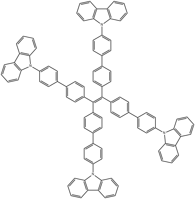 Tetraki[4-(9-carbazolyl)biphenyl]ethene Structure