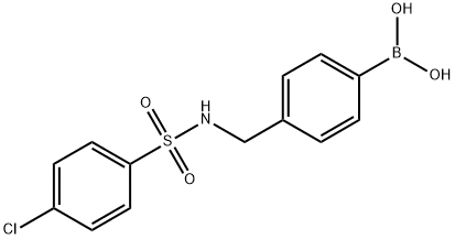 (4-(((4-chlorophenyl)sulfonamido)methyl)phenyl)boronic acid Structure