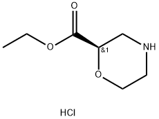 (R)-吗啉-2-甲酸乙酯盐酸盐, 1820569-61-6, 结构式