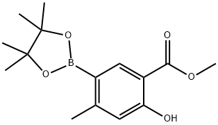 2-Hydroxy-4-methyl-5-(4,4,5,5-tetramethyl-[1,3,2]dioxaborolan-2-yl)-benzoic acid methyl ester Structure
