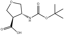 (3R,4R)-4-{[(tert-butoxy)carbonyl]amino}oxolane-3-carboxylic acid Structure