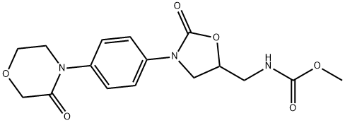 (S)-methyl((2-oxo-3-(4-(3-oxomorpholino)phenyl)oxazolidin-5-yl) methyl)carbamate Struktur