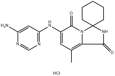 6'-((6-aminopyrimidin-4-yl)amino)-8'-methyl-1'H-spiro[cyclohexane-1,3'-imidazo[1,5-a]pyridine]-1',5'(2'H)-dione hydrochloride Structure