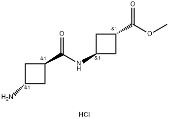 methyl 3-[(3-aminocyclobutanecarbonyl)amino]cyclobutanecarboxylate hydrochloride, 1860028-26-7, 结构式