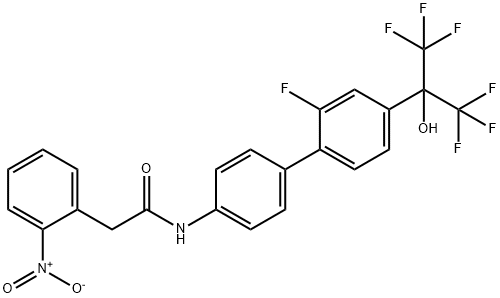 N-[2'-Fluoro-4'-[2,2,2-trifluoro-1-hydroxy-1-(trifluoromethyl)ethyl][1,1'biphenyl]-4-yl]-2-nitrobenzeneacetamide Structure