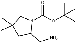 tert-butyl 2-(aminomethyl)-4,4-dimethylpyrrolidine-1-carboxylate Struktur