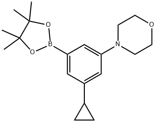 4-(3-cyclopropyl-5-(4,4,5,5-tetramethyl-1,3,2-dioxaborolan-2-yl)phenyl)morpholine, 1893409-79-4, 结构式
