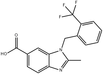 3-(2-(trifluoromethyl)benzyl)-2-methyl-3H-benzo[d]imidazole-5-carboxylic acid 结构式