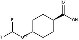 TRANS-4-(二氟甲氧基)环己烷-1-羧酸 结构式