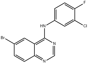 6-bromo-N-(3-chloro-4-fluorophenyl)quinazolin-4-amine 结构式