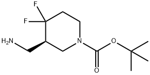 tert-butyl (R)-3-(aminomethyl)-4,4-difluoropiperidine-1-carboxylate Structure