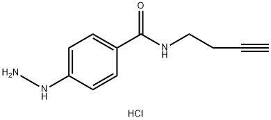 N-(But-3-yn-1-yl)-4-hydrazineylbenzamide hydrochloride Struktur