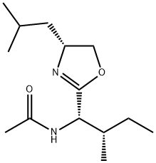 N - ((1S,2S)-1 - ((R)-4-异丁基-4,5-二氢恶唑-2-基)-2-甲基丁基)乙酰胺, 2083655-63-2, 结构式