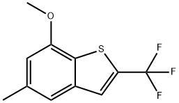 7-methoxy-5-methyl-2-(trifluoromethyl)benzo[b]thiophene, 2089041-41-6, 结构式
