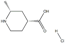 (2R,4R)-2-methylpiperidine-4-carboxylic acid hydrochloride Structure