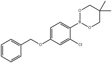 2-(4-Benzyloxy-2-chlorophenyl)-5,5-dimethyl-1,3,2-dioxaborinane Structure