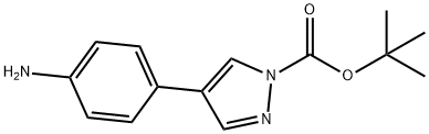 tert-butyl 4-(4-aminophenyl)-1H-pyrazole-1-carboxylate 化学構造式