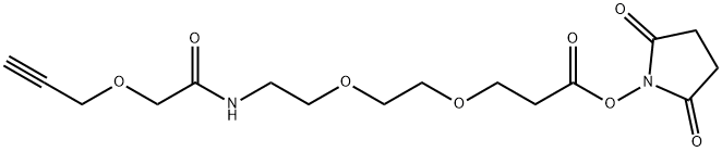 2,5-Dioxopyrrolidin-1-yl 11-oxo-4,7,13-trioxa-10-azahexadec-15-yn-1-oate Structure