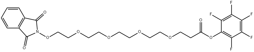 Perfluorophenyl 1-(1,3-dioxoisoindolin-2-yloxy)-3,6,9,12-tetraoxapentadecan-15-oate 化学構造式