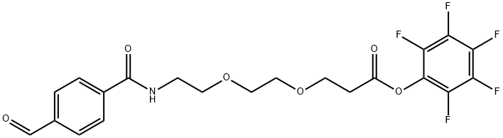 Perfluorophenyl 3-(2-(2-(4-formylbenzamido)ethoxy)ethoxy)propanoate Structure