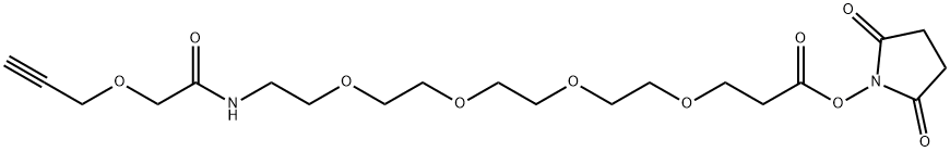 PROPARGYL-O-C1-AMIDO-PEG4-C2-NHS ESTER, 2101206-92-0, 结构式