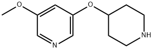 3-methoxy-5-(piperidin-4-yloxy)pyridine 化学構造式