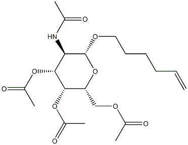 (2R,3R,4R,5R,6R)-5-acetamido-2-(acetoxymethyl)-6-(hex-5-en-1-yloxy)tetrahydro-2H-pyran-3,4-diyl diacetate Structure