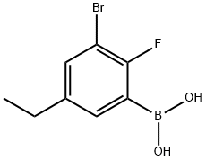 3-Bromo-5-ethyl-2-fluorophenylboronic acid Struktur
