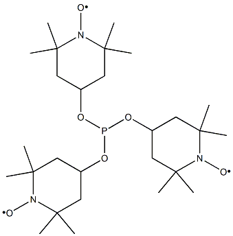 4,4′,4′′-(ホスフィントリイルトリオキシ)トリス(2,2,6,6-テトラメチルピペリジノオキシル) 化学構造式