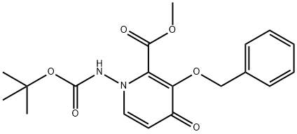 Methyl 3-(benzyloxy)-1-((tert-butoxycarbonyl)amino)-4-oxo-1,4-dihydropyridine-2-carboxylate Struktur